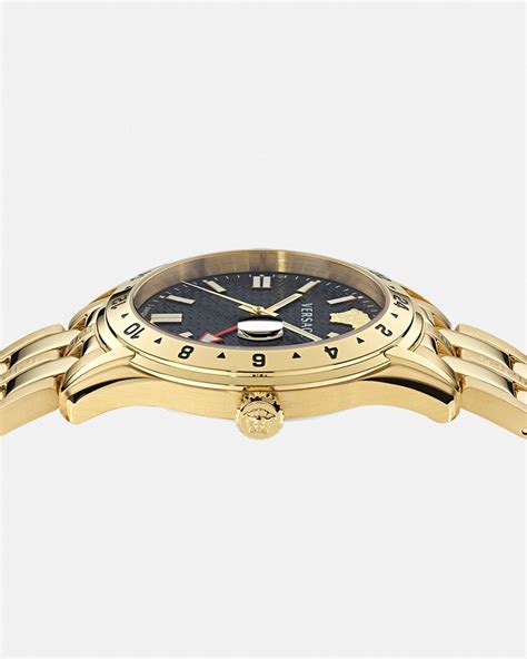 wr 5atm versace|Greca Time GMT Watch Gold .